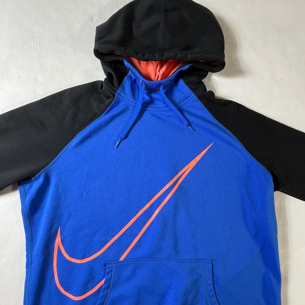 Nike Therma-FIT Hoodie Mens XL Large Center Swoosh Blue Athletic Pullover